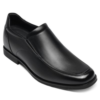 Sapato Alto Masculino - Sapato Masculino Salto Interno - sapatos mocassins de couro preto 7 CM