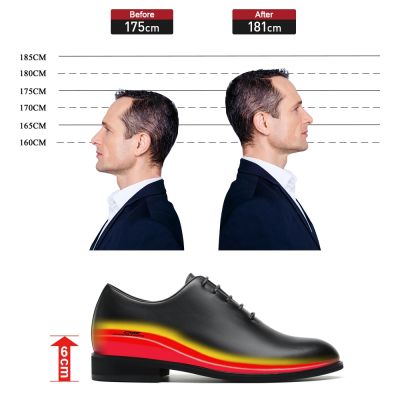 Sapato Masculino Com Salto - Elevadores de sapato masculino oxford preto para aumentar a altura 6cm