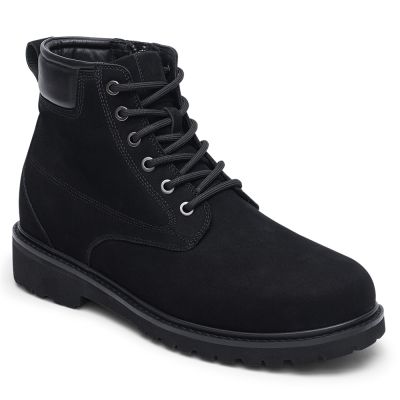 CHAMARIPA homens sapatos de salto alto sapatos de salto alto botas de couro preto com zíper 7 CM