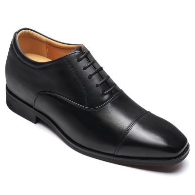 sapato social com salto interno - sapatos oxford masculinos de couro preto 6cm