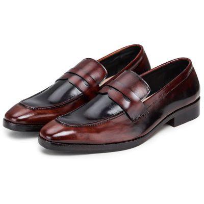 Sapato Masculino Com Salto Interno - Palmilha Que Aumenta Altura - mocassins artesanais - marrom - 7CM mais alto