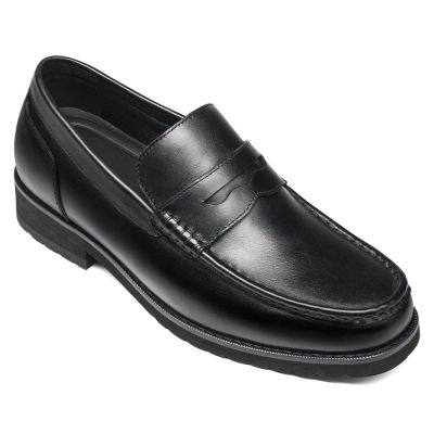 Sapato Masculino Com Salto Interno - Sapato Social Masculino Com Salto - mocassins masculinos pretos 6CM