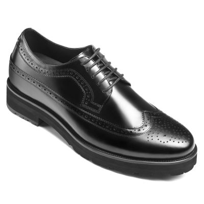 Salto Alto Masculino - Sapatenis Masculino Com Salto Interno - sapatos de couro preto brogue sapatos masculinos de negócios 8 CM