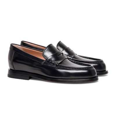 Sapato Mulheres Salto Interno - Sapato Mulheres Com Salto - mocassins de couro preto 6 CM