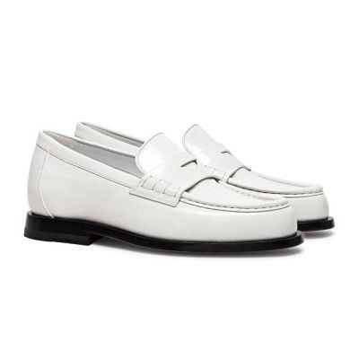 Sapato mulheres Com Salto Interno - Sapato Alto Mulheres - mocassins de couro branco 6 CM