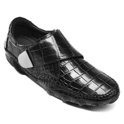 Salto Alto Para Homens - Sapatenis Masculino Com Salto Interno - sapatos de crocodilo de luxo feitos à mão 6CM