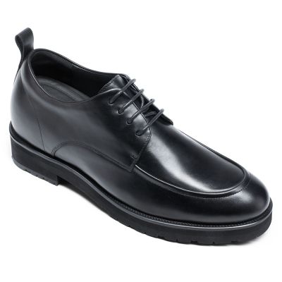 Sapato Social Com Salto Interno - Palmilha Que Aumenta Altura - scarpe eleganti derby nere che ti fanno più alto di 8 CM