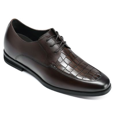 sapato social cano alto - sapato aumenta altura 7 CM - sapatos formais masculinos de couro marrom