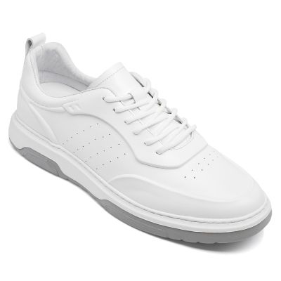 Sapatos Masculinos Com Salto - Sapato Aumenta Altura - tênis branco baixo masculino casual 6 CM