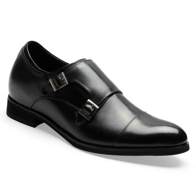 Lazer Sapato Masculino Salto Alto - Couro Preto Tênis Masculino Com Salto Interno 5cm