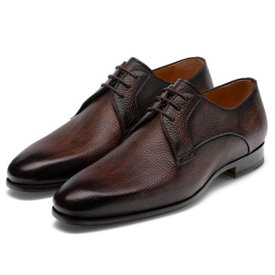 sapato social masculino com salto - salto interno masculino - tênis derby de couro marrom - 7CM mais alto