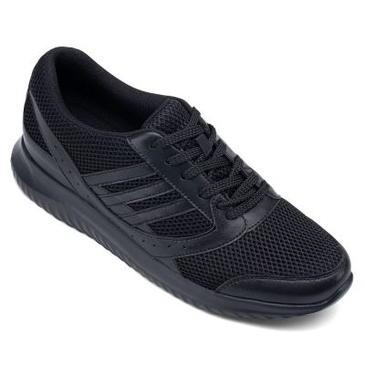 Chamaripa Preto Sapatos Masculinos Com Salto + 7cm Mais Alto