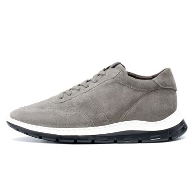 sapatos que aumentam a altura do homem - sapato alto masculino - tênis cinza casual - 7CM mais alto