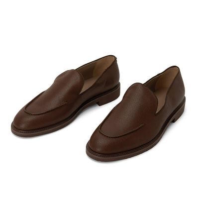 Vegan Loafers For Men - Brown Elevator Formal Shoes 5 CM / 1.95 Inches