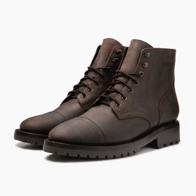 Sapato Masculino Salto Alto - luxo feito à mão personaliza botas masculinas marrons 7CM