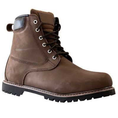 Sapato Aumenta Altura - Botas de motociclista masculinas marrons premium feitas à mão de 7cm