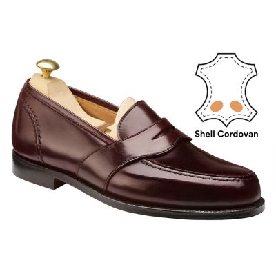 sapato cano alto masculino - mocassins clássicos cordovan cordovan cor de vinho para homem 6cm