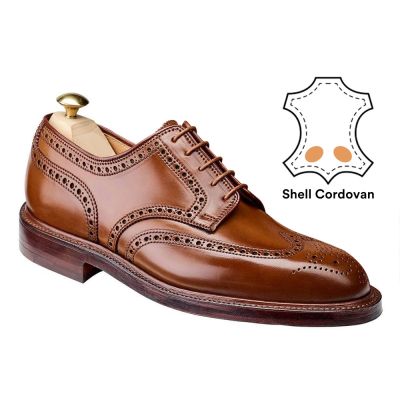 sapato social masculino com salto interno - sapatos masculinos amarelo marrom shell cordovan derby 7CM