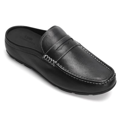 sapatos de mocassim de aumento de altura vestido de couro preto chinelo de elevador mocassins sapatos de condução - 5CM mais alto