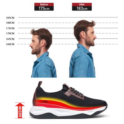 Sapato Alto Masculino - casual ao ar livre Tenis Com Salto Embutido 8CM