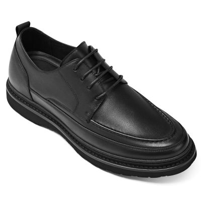 Sapato Alto Masculino - Sapato Social Com Salto - Sapatos Derby Pretos 6cm