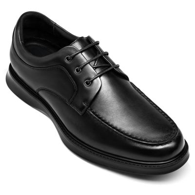 Sapato Alto Masculino - Sapato Social Com Salto - Sapatos Derby masculinos de couro preto 6 CM