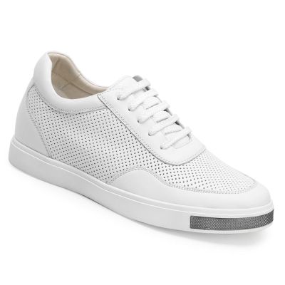 Chamaripa Branco Sapato Masculino Salto Alto + 6cm Mais Alto