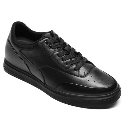 sapato masculino com salto interno - sapatos de salto alto de couro preto 6cm