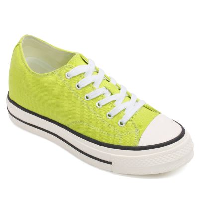 Salto Alto Para Mulheres - Sapatos De Lona Verde 6 CM