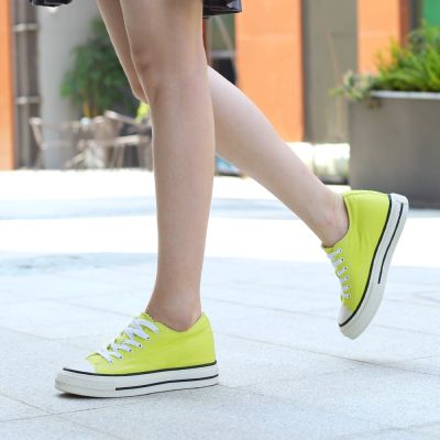 Salto Alto Para Mulheres - Sapatos De Lona Verde 6 CM