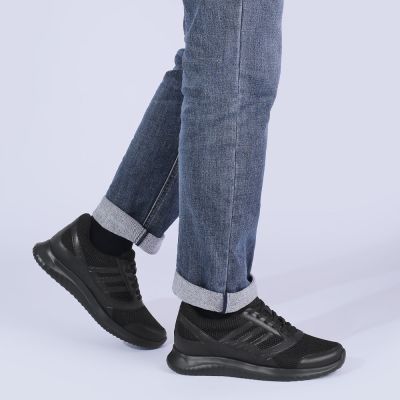 Chamaripa Preto Sapatos Masculinos Com Salto + 7cm Mais Alto